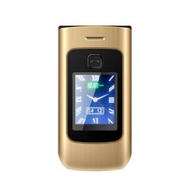 YEEMI K21 플립 휴대 전화 GSM 2G 실제 1150mAh 배터리 듀얼 Sim 손전등 FM 노인을 위한 저렴한 핸드폰 2., 05 Add 16G TF Card_01 RU 버전, 02 Gold