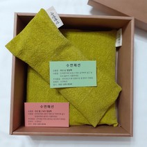 수연패션 국산 팥 녹두 찜질팩 (커버분리형)선물포장 복부 눈 팥안대 팥앤찜, 녹두눈찜질팩 옐로우, 1개