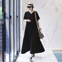 제이앤지니 모던브이 브이넥 반팔 원피스 DRr-137