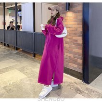 SHENGBO 여성용 캐주얼 빅사이즈 긴팔 후드 롱원피스NO.9082F11
