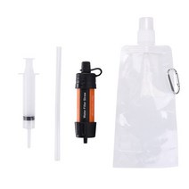 야외 식수 필터 도구 하이킹 서바이벌 정수기 승/비상 캠핑 하이킹 배낭 생존 도구, Orange Plus, 한개옵션1