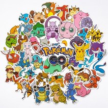 차량용 휠 스티커 50100pcs 포켓몬 kawaii 피카추 스케이트 보드 자전거 기타 노트북 키즈 방수 stiker 완구, 50개