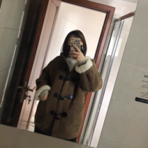 무스탕 리폼 떡볶이 코트 따뜻한 스웨이드 양털 버클 후드 오버핏 미디 자켓 겨울