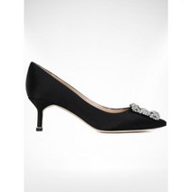 MANOLO BLAHNIK 마놀로블라닉 22FW 검정색 모델 한기시 새틴 펌프스 힐 9XX 0315 0046 BLCK
