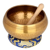싱잉볼 도파민디톡스 명상종 씽잉볼 힐링 명상 발우, 구경 약 8.5cm 네팔 구리 그릇 + 마호가니 스틱