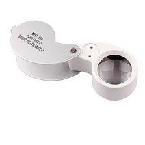 루페 휴대용 LED 돋보기 독서 미니 확대경 40X-25MM 루빼, 4개