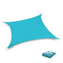 SOOFAM 방수 삼각 사각 그늘막 썬쉐이드 차광막 옥상 팬션 정원 천막 자외선 차단, 3*3*3m 삼각, 블루