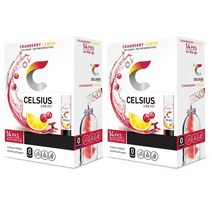 셀시어스 CELSIUS 크랜베리 레몬 파우더 스틱 14개 2.5oz(71.4g) 2팩, 71.4g, 2개