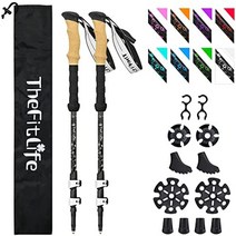 레키 mvc 렉키 thefitlife 트레킹 폴 스톡 등산 스톡 등산 스틱 레버 락 2 개 세트, 화이트