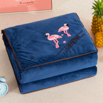 무릎 차량용 담요 똑딱이 쿠션 항공 춘식이 망토 미니 대한항공 쿠로미 여름 극세사 캐릭터 담요 시나모롤, 크리스털 벨벳-누란새-네이비