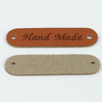 고급 미니 핸드메이드 인조 모조 가죽 라벨 라밸 패치 DIY 뜨개 자수 양모 펠트 퀼트 목도리 모자 니트 옷 포인트 장식 꾸미기 선물 재료 브라운 갈색, 분홍