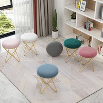 화장대 의자 심플 원형 벨벳 인조가죽 스툴 12종, 핑크 벨벳 패드