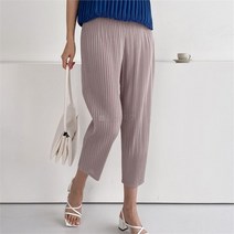 여자 플리츠 주름 7부 캐주얼 데일리 팬츠