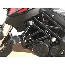 베넬리 TNT125 BJ125-3E 엔진 프레임 범퍼 가드 보호 실드 레드 블랙 튜닝덮개, 검은색 막대 + 검은색