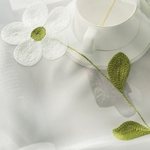 반창커튼 방염 먼지없는 수입린넨 커튼 꽃 자수 녹색 잎 쉬어 아이 방 우아한 기성품 얇은 명주 그물 거실 wp152z