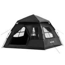 자동텐트 원터치텐트 쉘터 방수텐트 접이식 패스트캠프 패밀리 대형, 블랙 5~8인용(2도어 4창문)