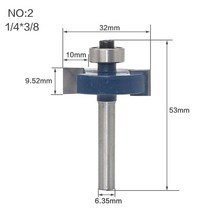 1/4 생크 T 형 베어링 목재 밀링 커터 산업용 래빗 비트 목공 도구 라우터 1 개, 02 NO2