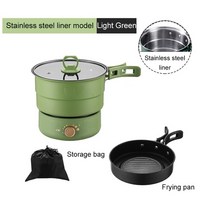 라면끓이는기계 즉석라면 조리기 가정용 라면포트 110V/220V 여행 밥솥 휴대용 분할 프라이팬 전기 스튜, 03 Stainless steel_02 110V