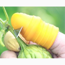 수확물 잎 꼭지 따기용 톱날 골무 원터치 핑거캡 칼질, 1개, 5-철선고무골무3개