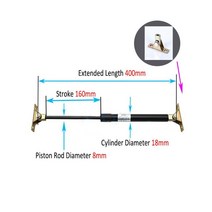 스트럿바 보강 지지대 1PC 350-500mm 20kg/200N/44LB 범용 스트럿 바 가스 스프링 지원 부팅 보닛 자동차, 19 400mm-D