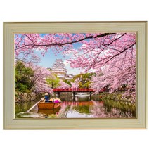 P430-5/벚꽃사진액자 A4 벽걸이액자 포토액자 풍경화 풍경사진 풍경화그림, 벚꽃사진액자