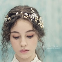 [23 Premium 헤어밴드] 스와로브스키 진주 웨딩헤어밴드 로제블랑