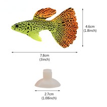 관상어 용품 안전한 실리콘 생생한 동가리 구피 천사 물고기 탱크 액세서리 빛나는 인공 장식품 수족관, 03 Guppy
