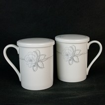 한국도자기 펄로즈 2인뚜껑머그 4p, 4개