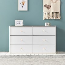 데코라인 비앙코 3단 와이드 서랍장 1200, 화이트