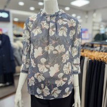 엠씨 셔링목 칠부블라우스