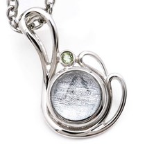[GOLD STONE] 기베온 운석 펜던트 나미비아산 몰다바이트 1석 포함 Silver925 천연석 파워 스톤 실버