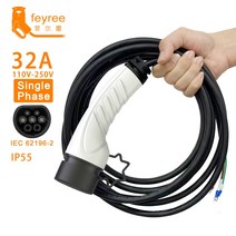 전기차 충전기feyree 32a 8kw ev 플러그 type2 케이블 16a 90, 씨엔, 32a 8kw 5m 케이블