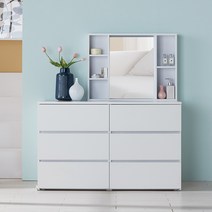 데코라인 오비에르 3단 화장대 서랍장 + 수납거울, 단품