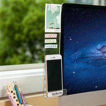 모니터 좌우 폰거치/아크릴 메모 보드 / 데스크 디자인 자석 꽂이 컴퓨터, 오른쪽