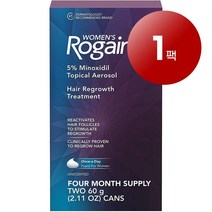 Rg 로우게인 미국 직배송 여성용 두피 모발 관리 헤어 리그로우쓰 트리트먼트 폼 60ml 2개입, 1팩