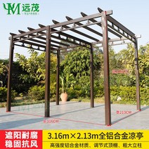 썬룸 농막 야외 조립식 창고 옥상 캐노피 주택 테라스 파고라 차양막 부스 스카이어닝, 3.16x2.13m전체포도랙파빌리온