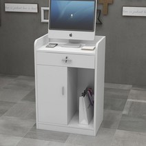 미니계산대 소형 카운터 옷가게 점포 학원 프런트 카운터 데스크 60cm, E. 웜 화이트 둥근 모서리