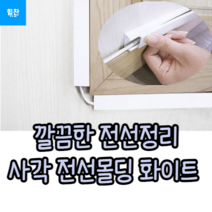 힘찬쇼핑 10개 묶음 전선 전원코드 케이블 정리 숨김 보호 관 덮개 몰딩 커버 사각형 1M, 중 10개