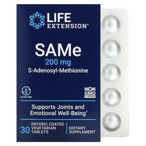 Life Extension 라이프익스텐션 SAMe S아데노실메티오닌 새미 200mg 30정 마니톨 만니톨 열로오커 S-Adenosyl-Methionine Mannitol