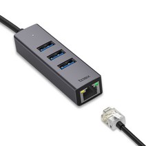 유니콘 C타입 유선랜 어댑터 노트북용 + USB 2.0, TH-200N