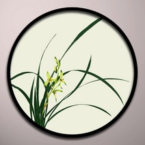 비가토 DIY 원형 명화 그림 연꽃 과일 난초 새 그림 장식 유화 그리기 배우기 세트, yx36_직경 40cm _내부 프레임