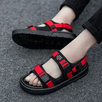 빅 사이즈 신제품 남성 샌들 미끄럼 방지 여름 슬리퍼 아웃도어 비치 캐주얼 신발, 빨간+39