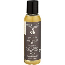 Soothing Touch Ayurveda Organic Bath Body & Massage Oil Nut Free Lite Unscented 4 Oz