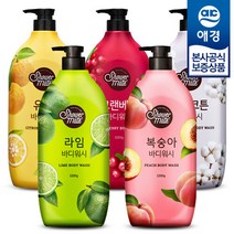 애경 [애경]샤워메이트 파머스 바디워시 1200g x2개, 라임+복숭아