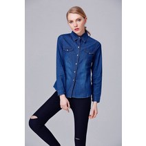 코발트블루셔츠 여성 오버핏 오픈카라 린넨 쉬폰 블라우스 58