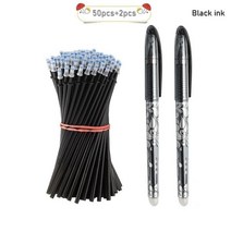 52 Pcs/LOT 0.38mm 지우개 젤 펜 블루/블랙 잉크 볼펜 리필 막대 빨 손잡이 문구 용품, 52 Black-B Set
