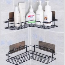 욕실악세서리 욕실 샤워용품 화장실 3회전각 선반에 구멍을 내지 않고 욕실용품 대전주방에 물건을 넣어주는 샴푸 워시, 05 블랙 빅 삼각대
