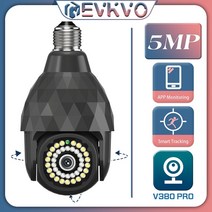 v380 5mp 전구 wifi 카메라 감시 비디오 카메라 3mp wifi 홈 보안 보호 cctv 카메라 야간 모션 감지, 5mp 32g 카드 추가