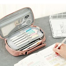 [리빙채움] 원지퍼 큰 수납 봉제 필통 고등학생필통 중학생필통_GN62DDAB, GN☞ 네이비, GN☞ 본상품선택