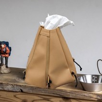캠핑 휴지 걸이 가죽 두루말이 카라비너 감성캠핑 야외 아웃도어 용품 피크닉 휴지케이스 보관가방 텐트 디자인 오캠장 감성 소품 휴지통, 갈색
